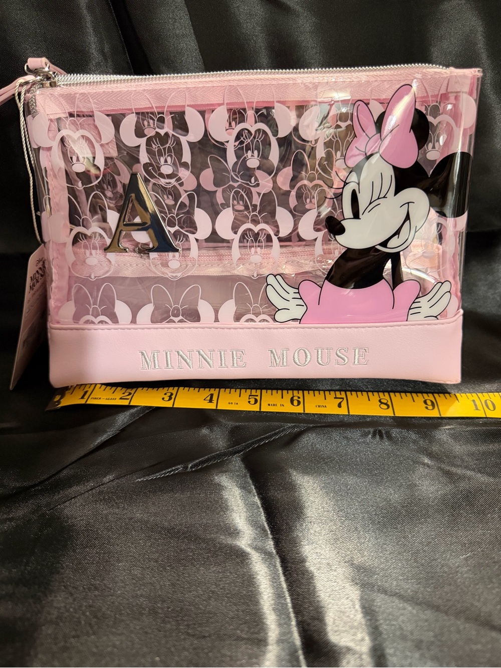 Minnie Mouse Clear Pink tri-fold Cosmetic Pouch